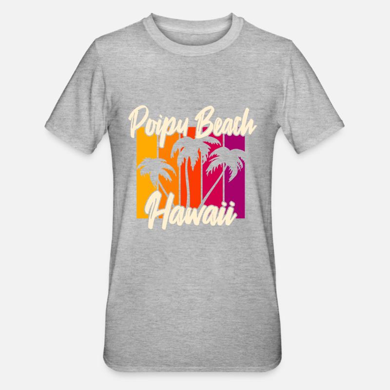 Poipu Beach Hawaii - T-shirt polycoton Unisexe - gris chiné