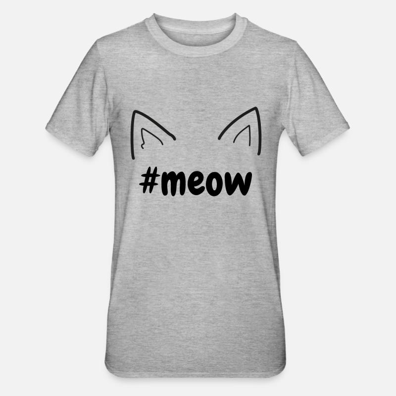 #meow - Unisex Polycotton T-Shirt - Grau meliert