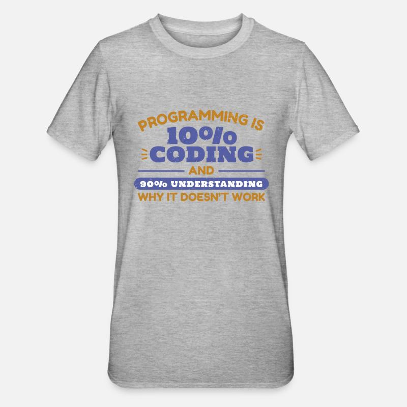 Programming - Unisex Polycotton T-Shirt - heather grey