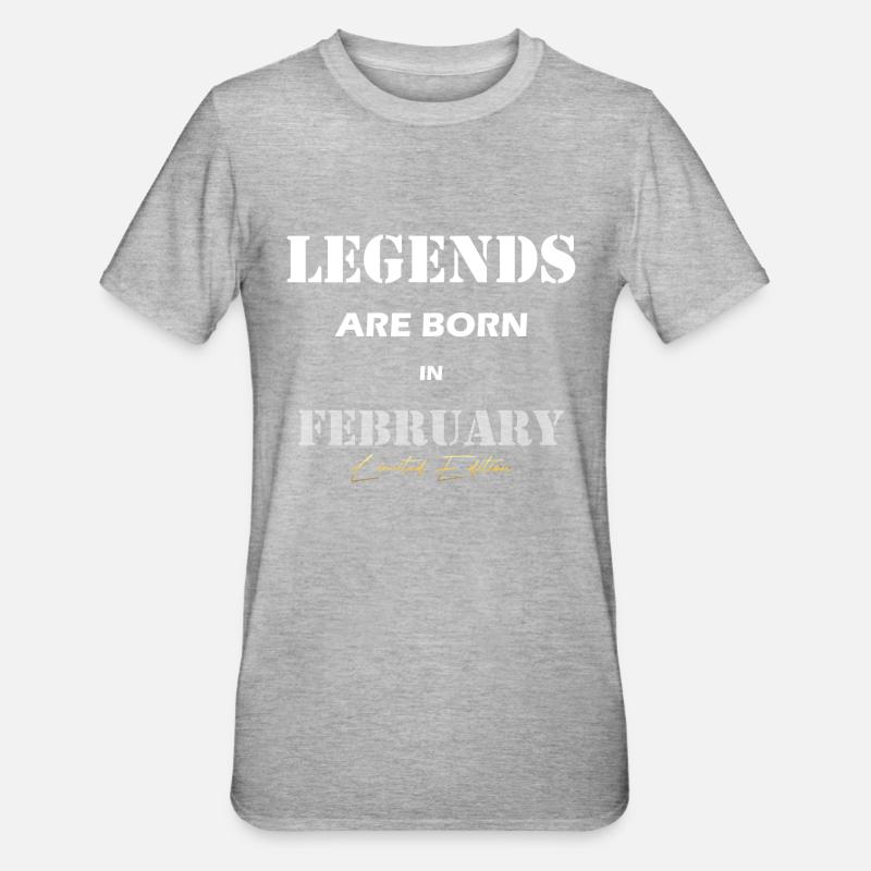 February Legends Gift white - Unisex Polycotton T-Shirt - heather grey