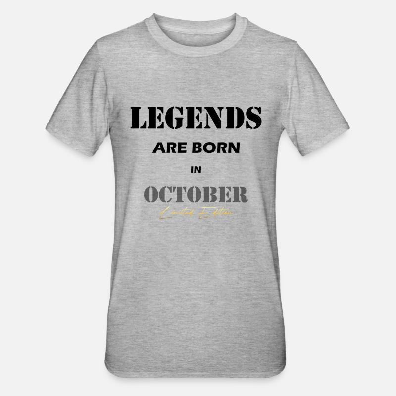 October Legends Gift black - Unisex Polycotton T-Shirt - heather grey