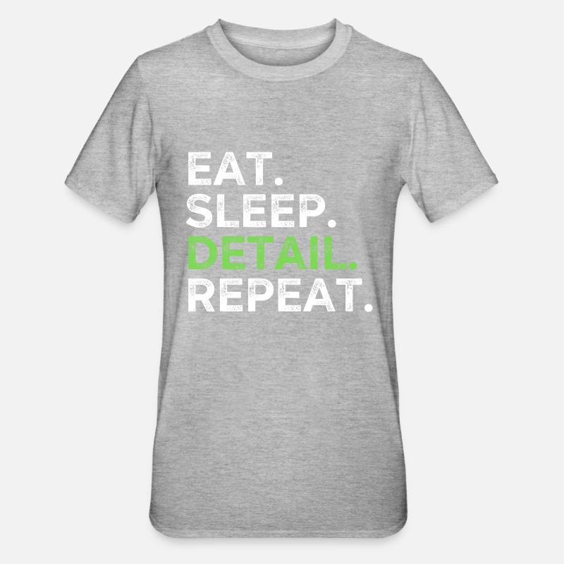 Manger Sommeil Détail Répéter - T-shirt polycoton Unisexe - gris chiné