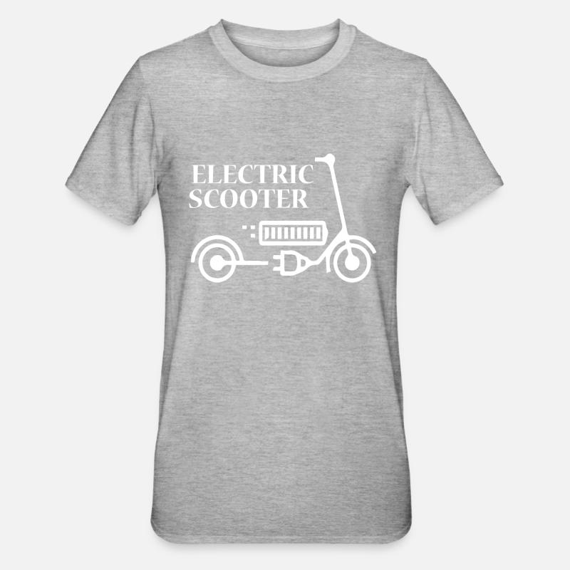 E-Scooter Roller - Unisex Polycotton T-Shirt - Grau meliert
