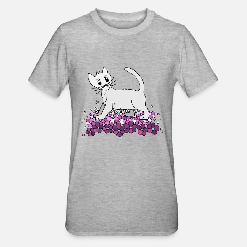 Chats - T-shirt polycoton Unisexe - gris chiné