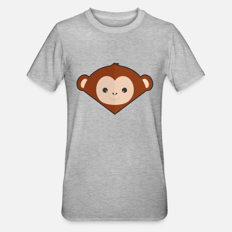 Singe simple mignon - T-shirt polycoton Unisexe - gris chiné