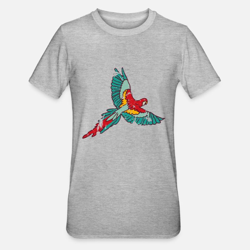 Papagei - Unisex Polycotton T-Shirt - Grau meliert