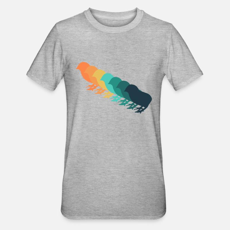 Poussin rétro - T-shirt polycoton Unisexe - gris chiné