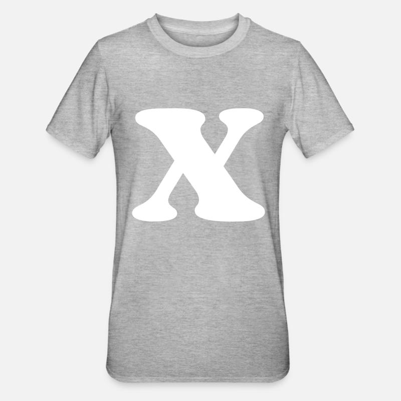 Letter x - Unisex Polycotton T-Shirt - heather grey