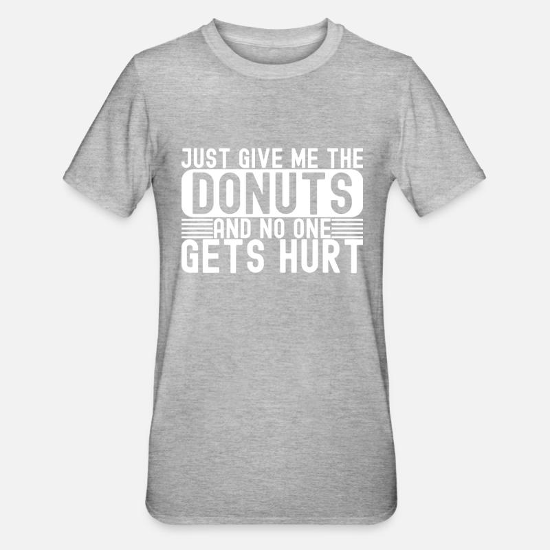 Donnez-moi les beignets - T-shirt polycoton Unisexe - gris chiné