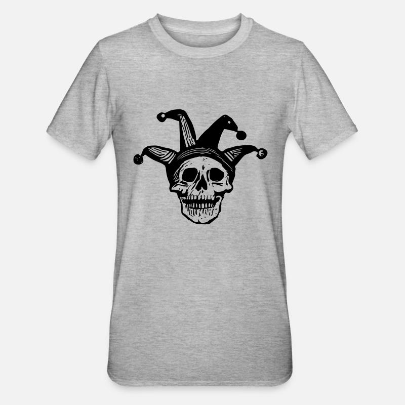 crâne de bouffon - T-shirt polycoton Unisexe - gris chiné