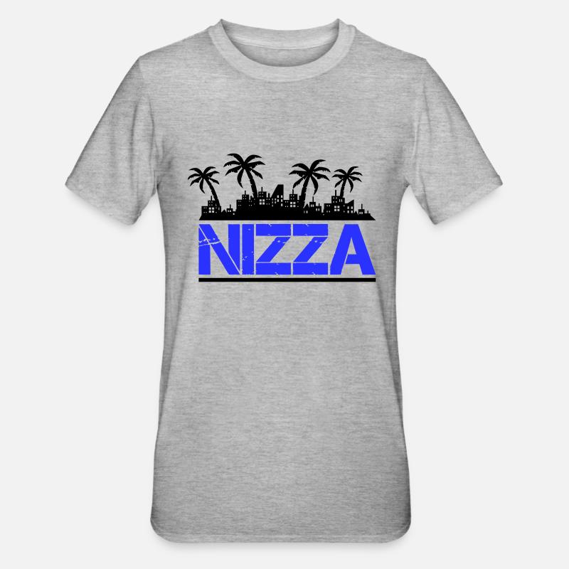 nizza - Unisex Polycotton T-Shirt - Grau meliert