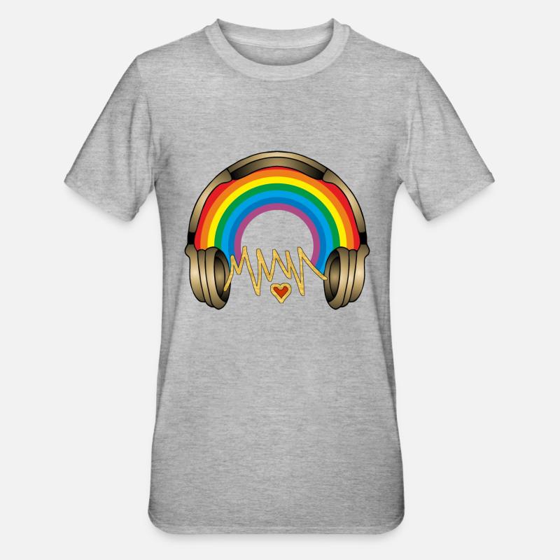 Kopfhörer - Unisex Polycotton T-Shirt - Grau meliert