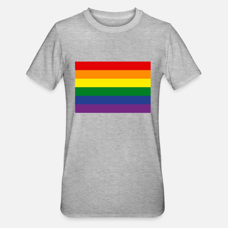 Drapeau arc-en-ciel - T-shirt polycoton Unisexe - gris chiné