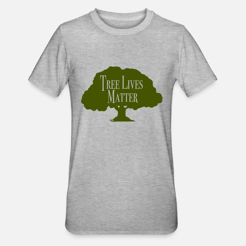 La vie des arbres compte - T-shirt polycoton Unisexe - gris chiné