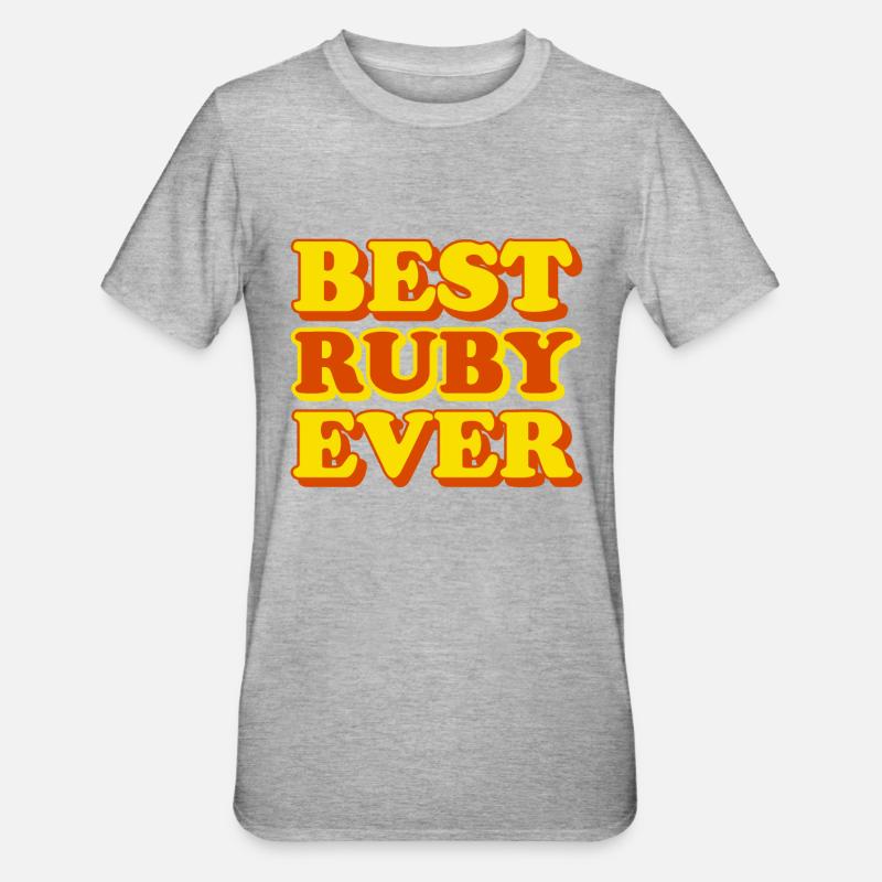 Ruby First Name Funny Gift - Unisex Polycotton T-Shirt - heather grey
