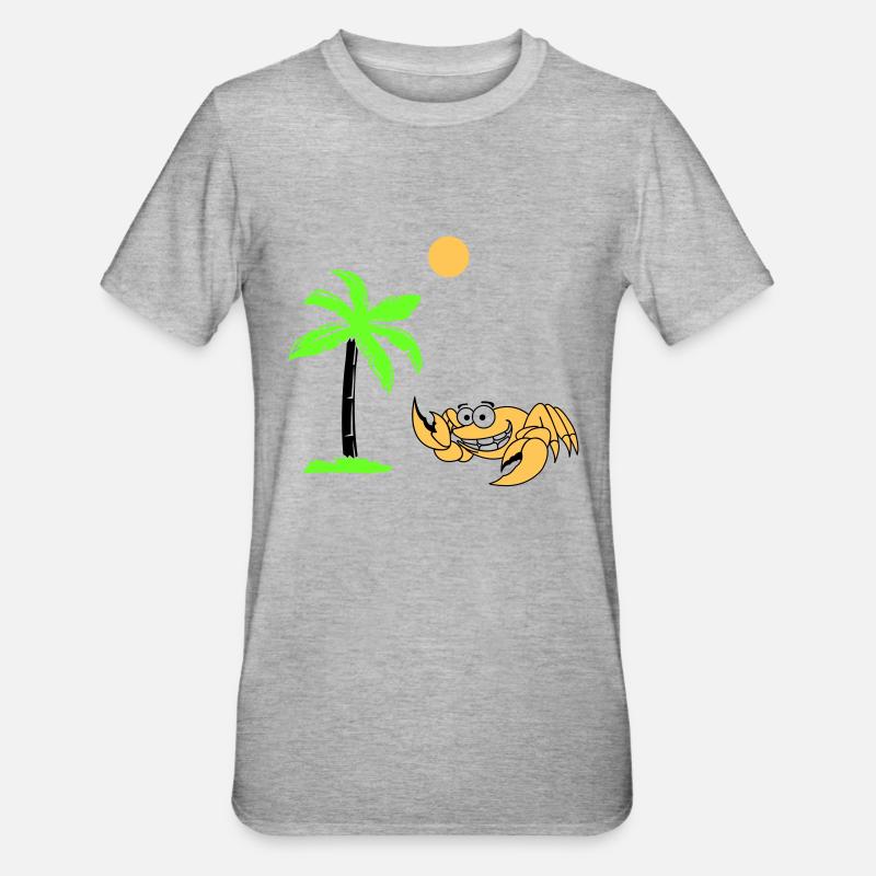 Crab Palm - Unisex Polycotton T-Shirt - heather grey