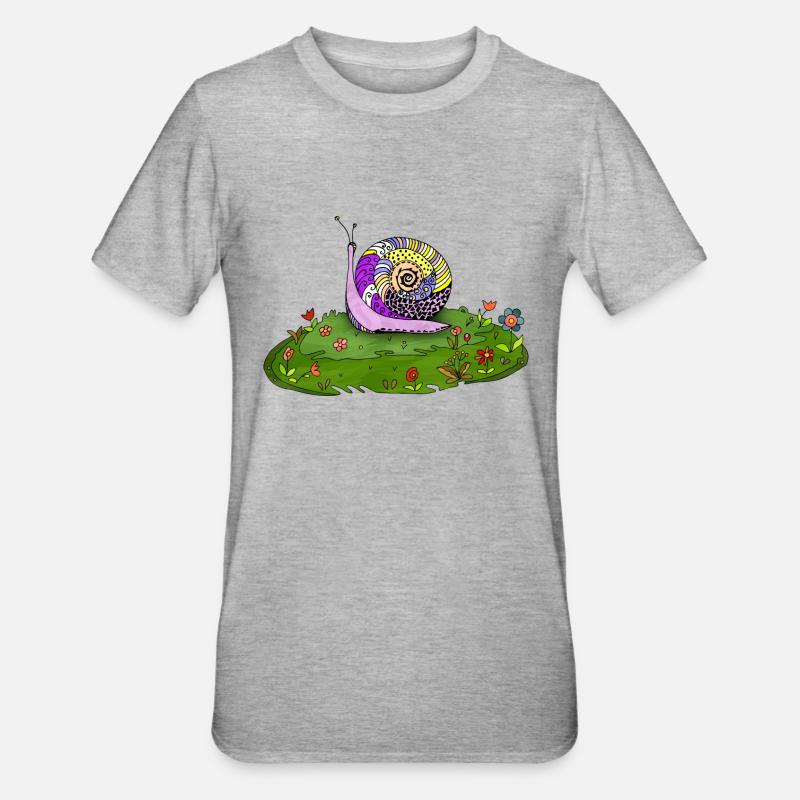 Escargot - T-shirt polycoton Unisexe - gris chiné