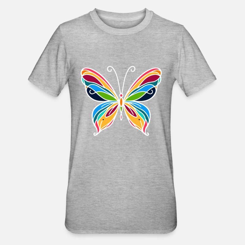 Papillon - T-shirt polycoton Unisexe - gris chiné