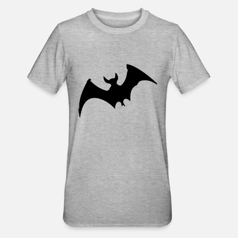 Fledermaus - Unisex Polycotton T-Shirt - Grau meliert
