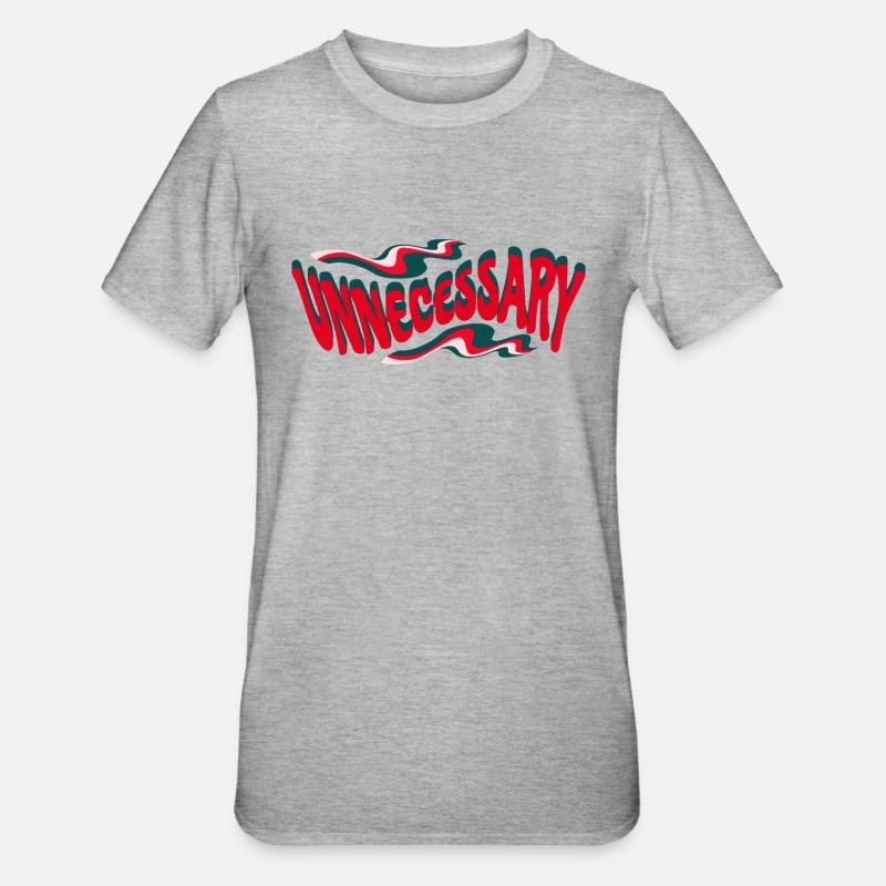 Texte de déclaration rétro inutile - T-shirt polycoton Unisexe - gris chiné