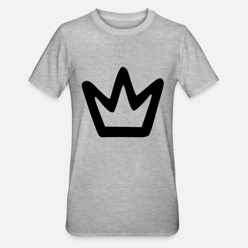 Schlichte Krone - Unisex Polycotton T-Shirt - Grau meliert