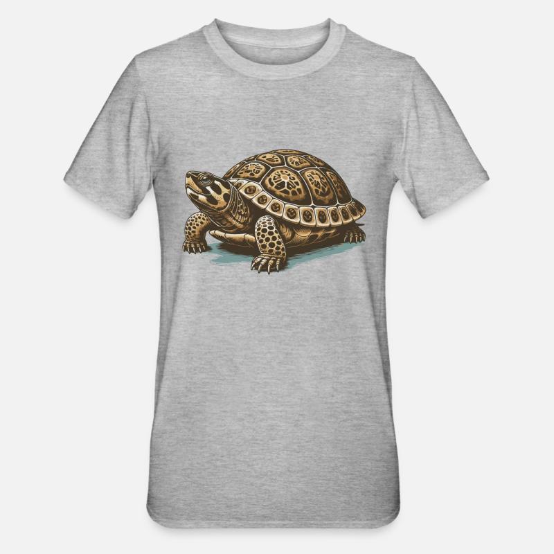 Turtle - Unisex Polycotton T-Shirt - heather grey