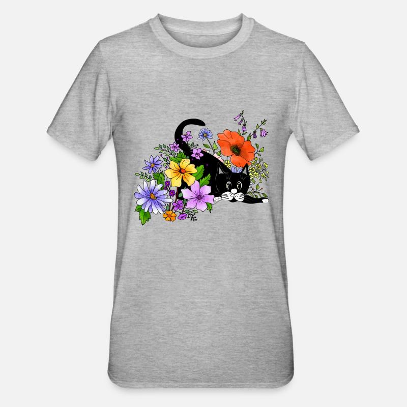 chat - T-shirt polycoton Unisexe - gris chiné