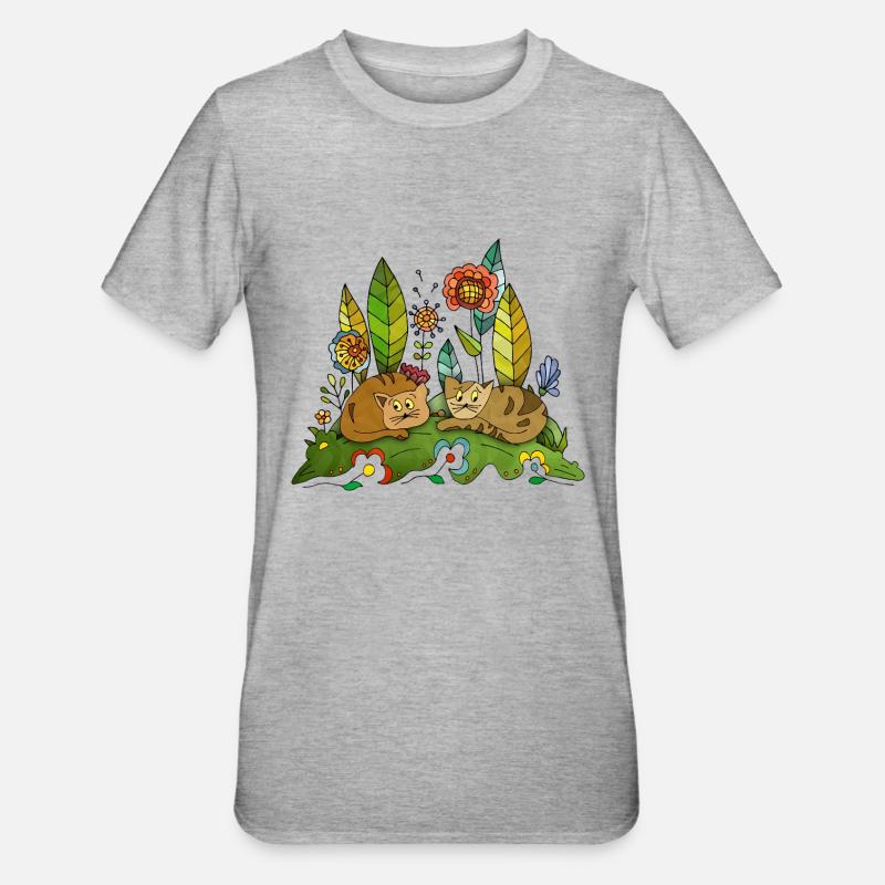 Chats - T-shirt polycoton Unisexe - gris chiné
