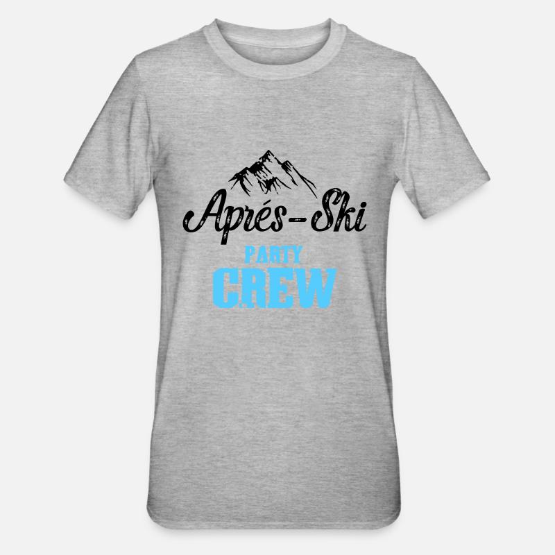 apres skiparty crew - Unisex Polycotton T-Shirt - Grau meliert