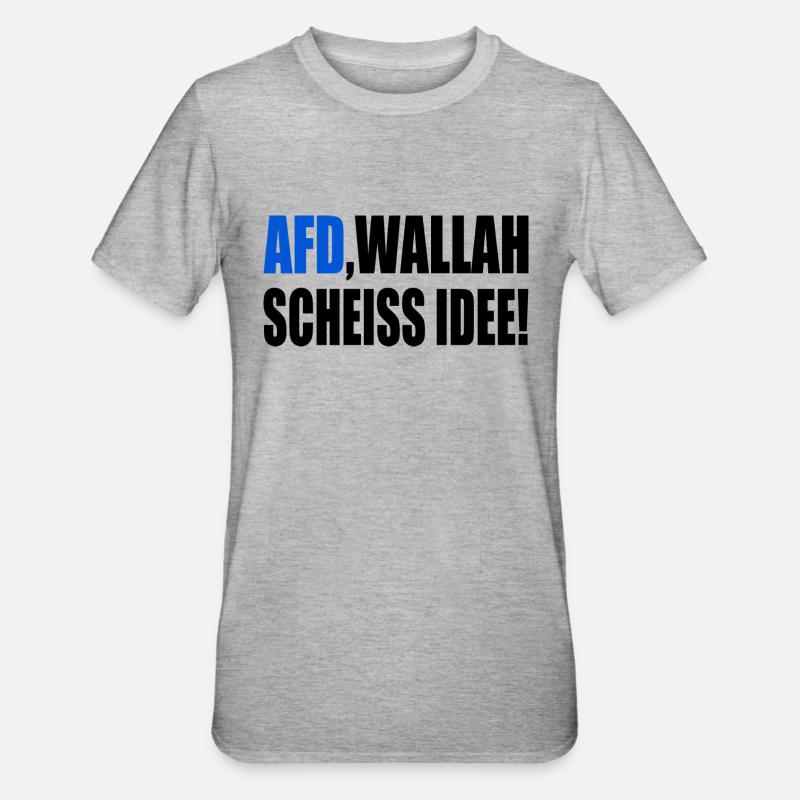 Afd wallah scheiss idee - Unisex Polycotton T-Shirt - Grau meliert