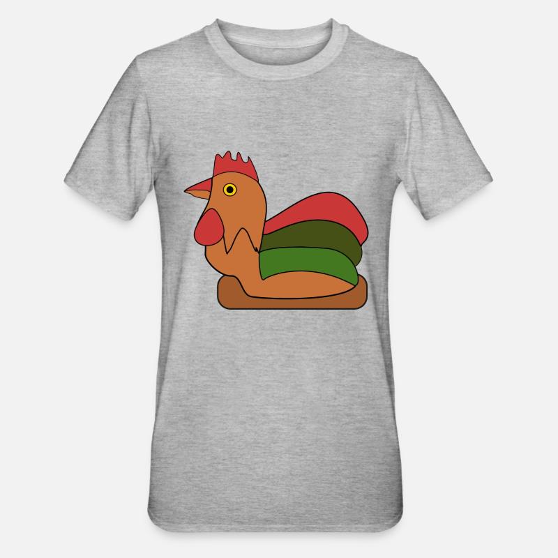 Stolzer Hahn - Unisex Polycotton T-Shirt - Grau meliert