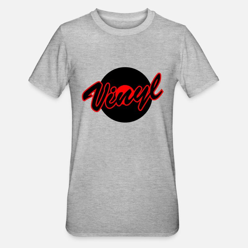 Avec un disque vinyle - T-shirt polycoton Unisexe - gris chiné