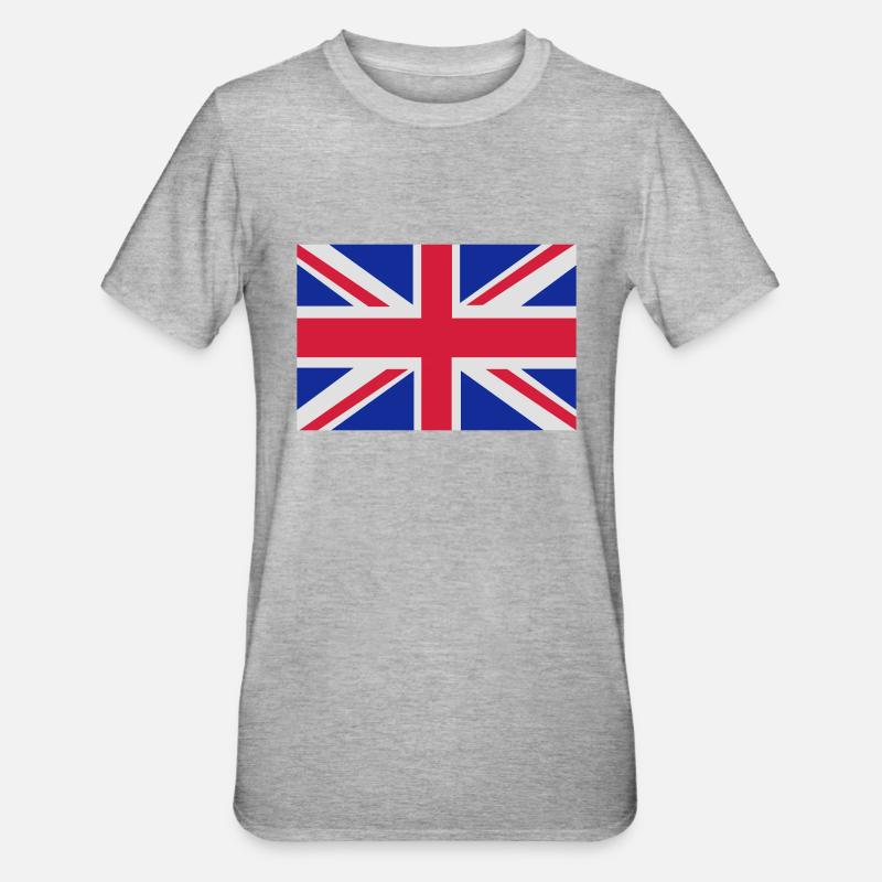 British Flag - Unisex Polycotton T-Shirt - heather grey