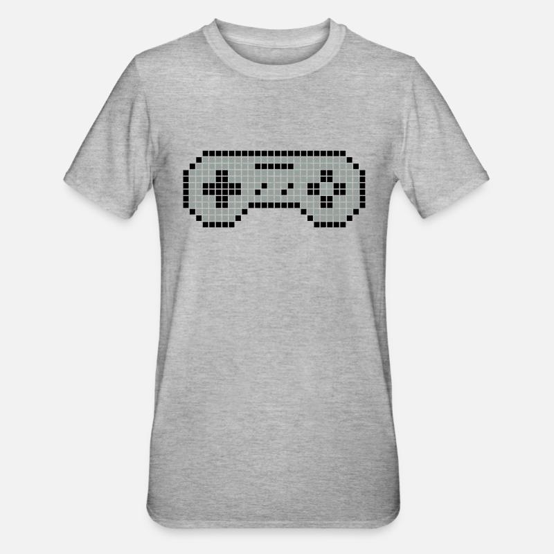 Manette à 8 bits 02 - T-shirt polycoton Unisexe - gris chiné