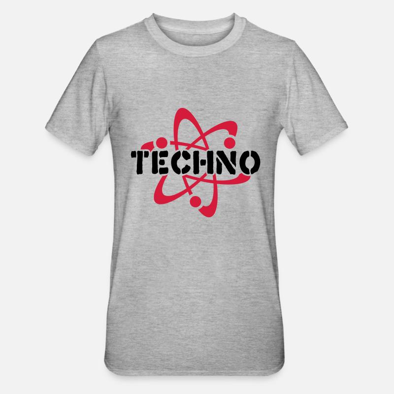 Techno__V003 - T-shirt polycoton Unisexe - gris chiné