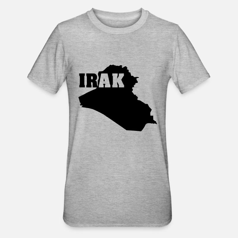 Irak (ID: 002004) - Unisex Polycotton T-Shirt - Grau meliert