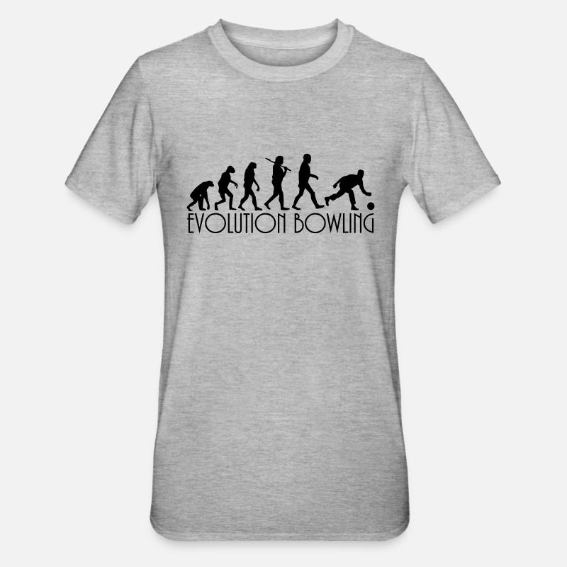 evolution Bowling - Unisex Polycotton T-Shirt - heather grey