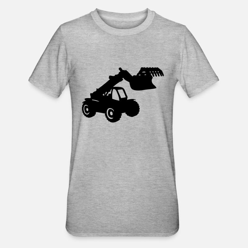 fork loader - Unisex Polycotton T-Shirt - heather grey