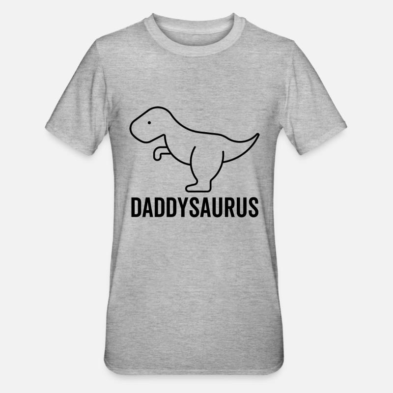 Daddysaurus ( Daddysaurus ) - T-shirt polycoton Unisexe - gris chiné