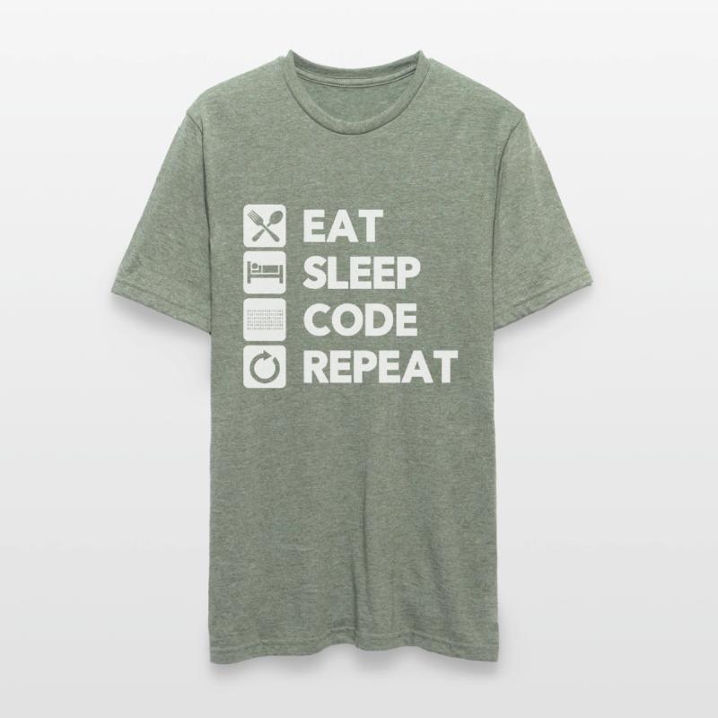 Eat Sleep Code Repeat Coder Programmer Software De Unisex Polycotton T-Shirt