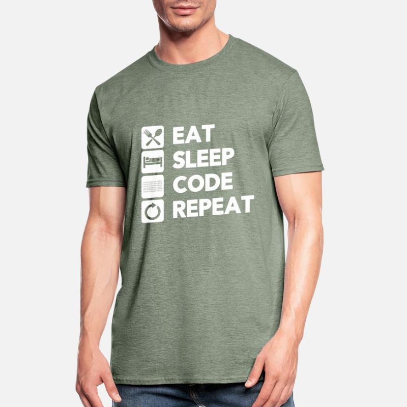 Eat Sleep Code Repeat Coder Programmer Software De Unisex Polycotton T-Shirt