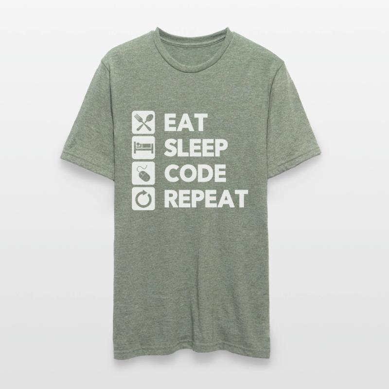 Eat Sleep Code Repeat Coder Programmer Software De Unisex Polycotton T-Shirt