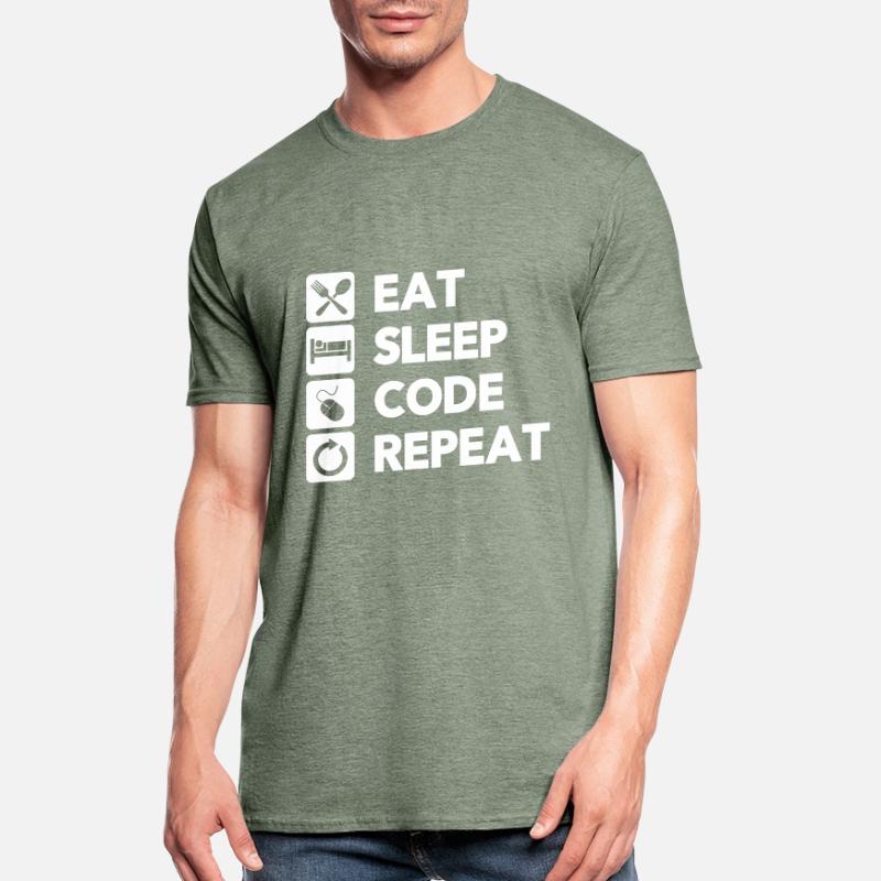 Eat Sleep Code Repeat Coder Programmer Software De Unisex Polycotton T-Shirt