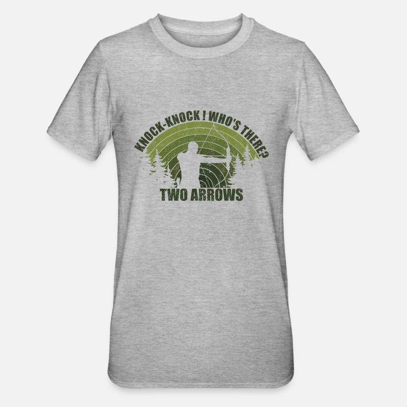 Bogenschießen Bogenschütze Bogenjagd Bogenjäger Spaß - Unisex Polycotton T-Shirt - Grau meliert