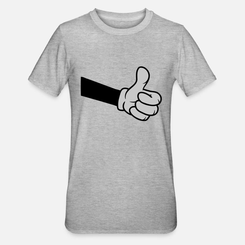 OK Comic Hand Thumb - Unisex Polycotton T-Shirt - heather grey