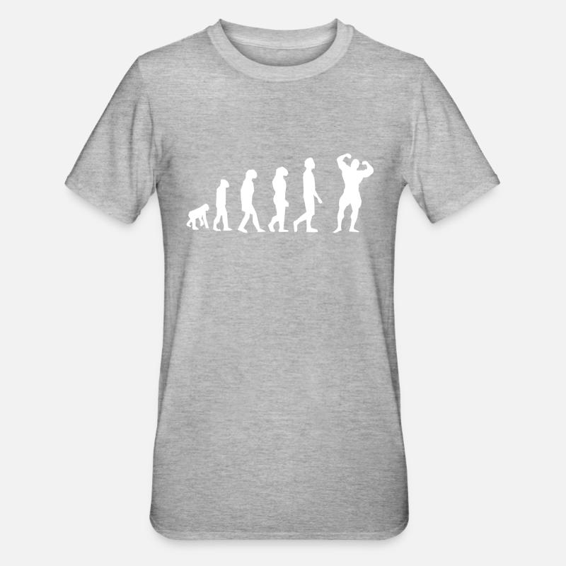Culturisme évolution - T-shirt polycoton Unisexe - gris chiné