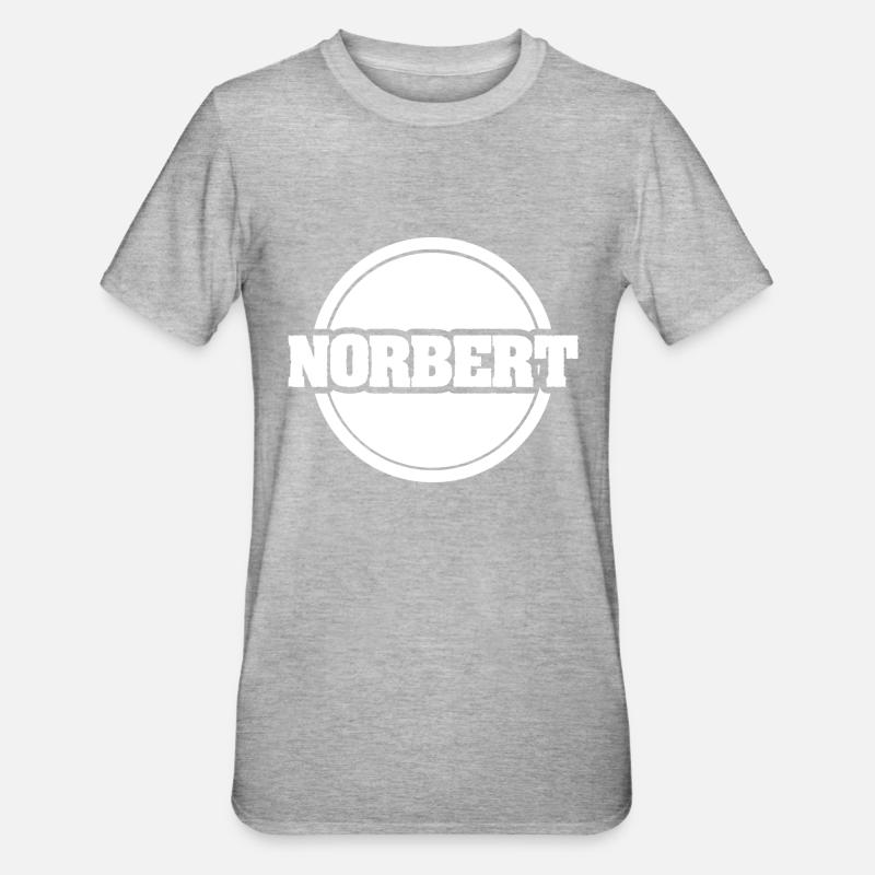 Prénom Norbert - T-shirt polycoton Unisexe - gris chiné