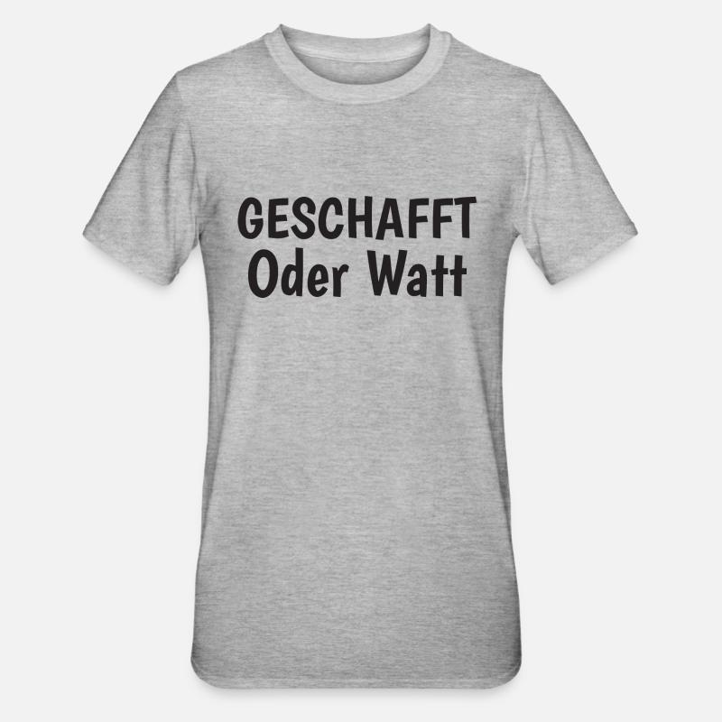 Motivation Oder Watt - Unisex Polycotton T-Shirt - Grau meliert
