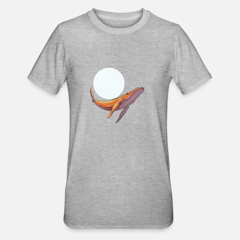 Baleine de l’espace - T-shirt polycoton Unisexe - gris chiné