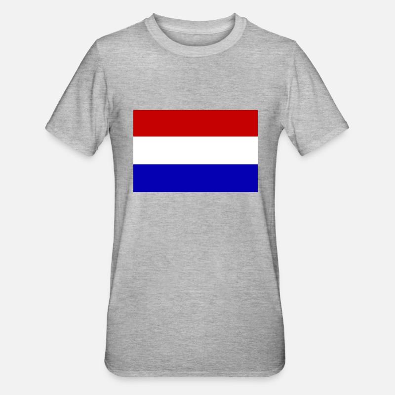 Pays-Bas, Pays-Bas, Pays-Bas, drapeau, drapeau - T-shirt polycoton Unisexe - gris chiné